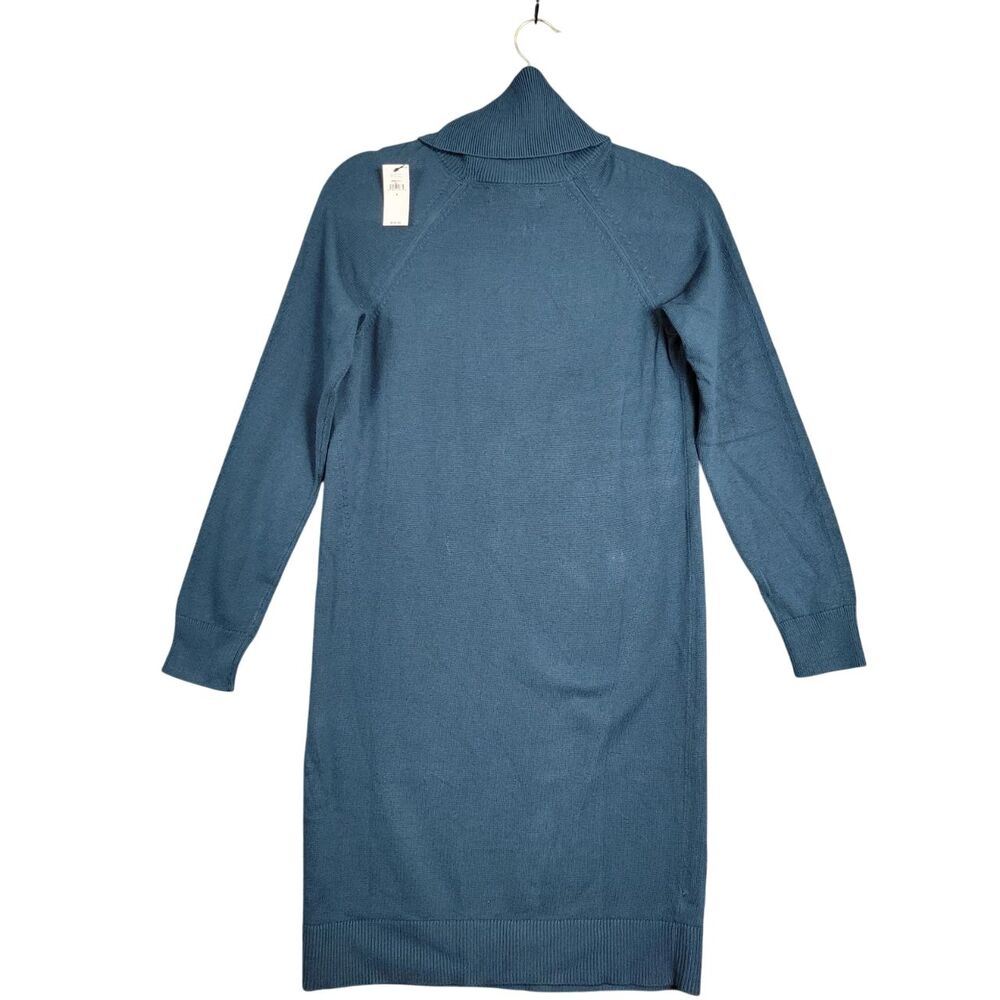 NWT BANANA REPUBLIC 596401 Teal Turtleneck Sweater Dress Stretch SIZE SMALL - Picture 2 of 10